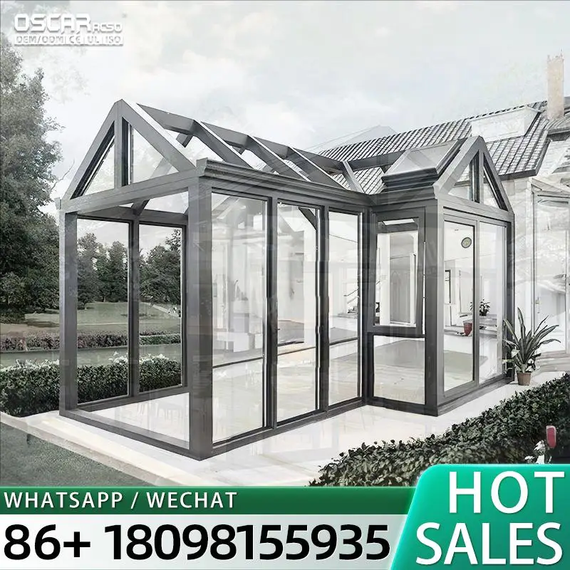 Custom Waterproof Aluminum Frame Polycarbonate Greenhouse Kits for Outdoor Garden Planting in Victorian Style sunroom - view 3