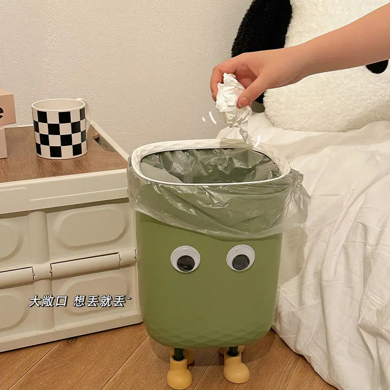 Cute Creative Trash Can Large Capacity Household High Aesthetic Value Living Room Dormitory Office Large Storage Paper Basket