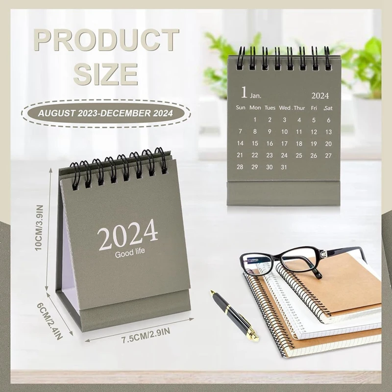 Mini Desk Calendar 2023-2024 Runs From Oct 2023 Until Dec 2024 Small Desktop Calendar 6PCS