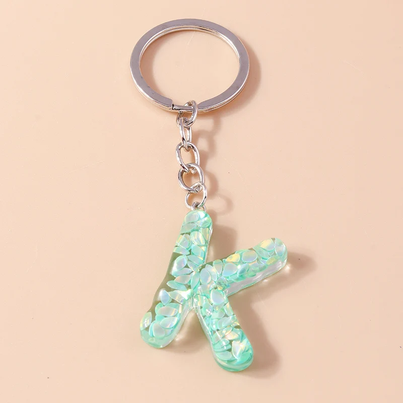 Mode Harz 26 Buchstaben A-Z Alphabet Schlüssel anhänger für Auto Schlüssel Souvenir Geschenke für Frauen Männer Handtasche Anhänger Schlüssel ringe DIY Zubehör – Detail 14