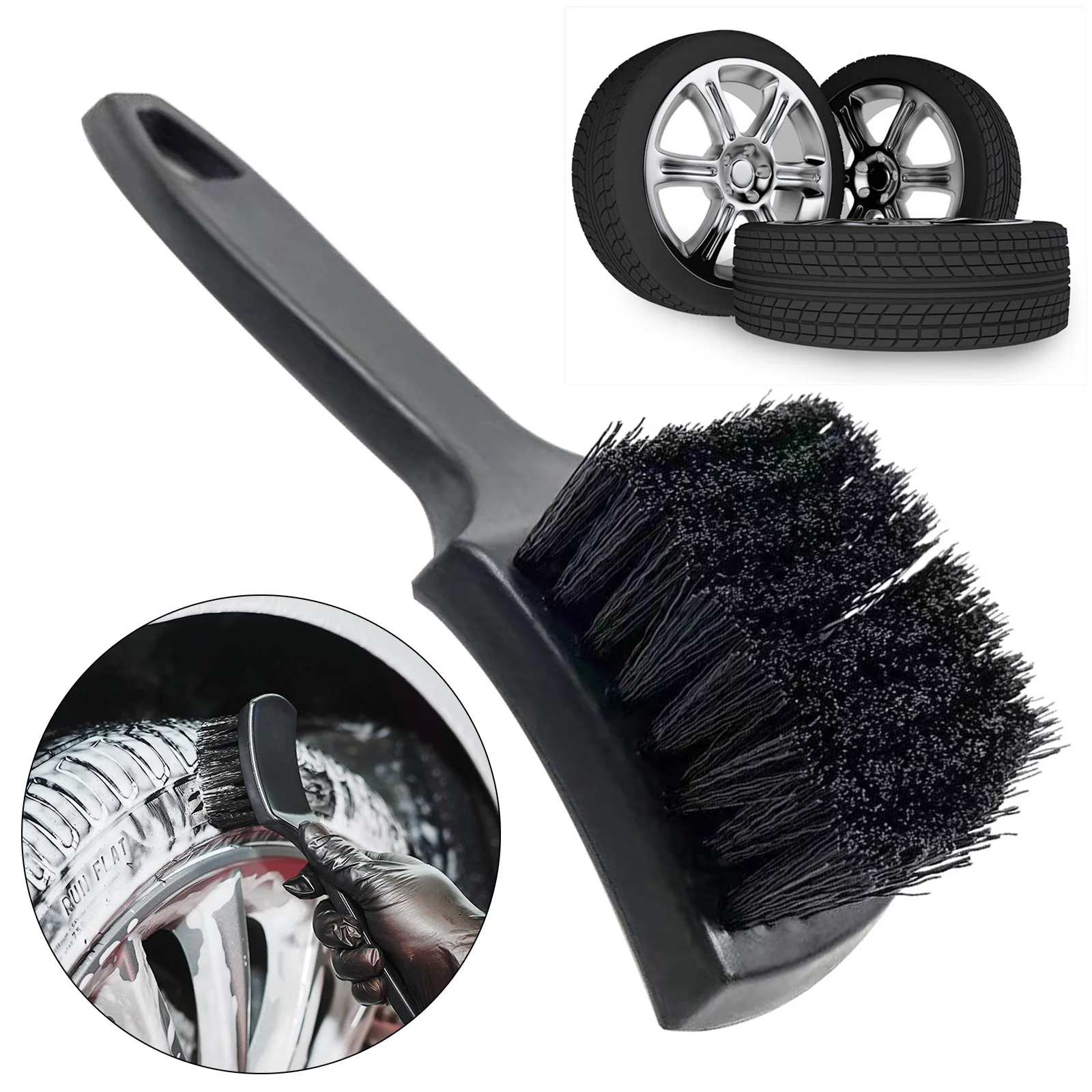 

Auto Tire Rim Brush Wheel Hub Cleaning Brushes Car Wash Detailing Wheels Cleaning Brush Microfiber Wheel Rim Brush Washing Tool