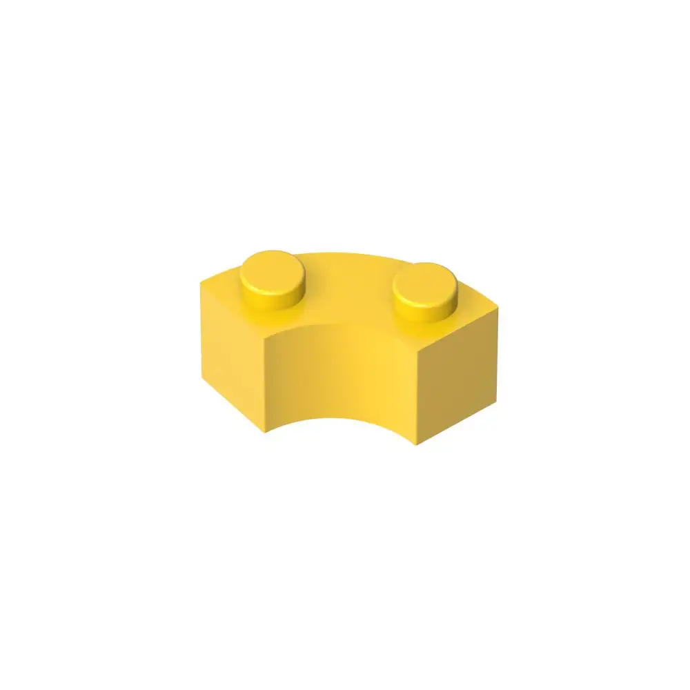 Gobricks 1 Pcs MOC Brick Round Corner 2 x 2 Macaroni with Stud Notch and Reinforced Underside Compatible With 85080 Model Parts