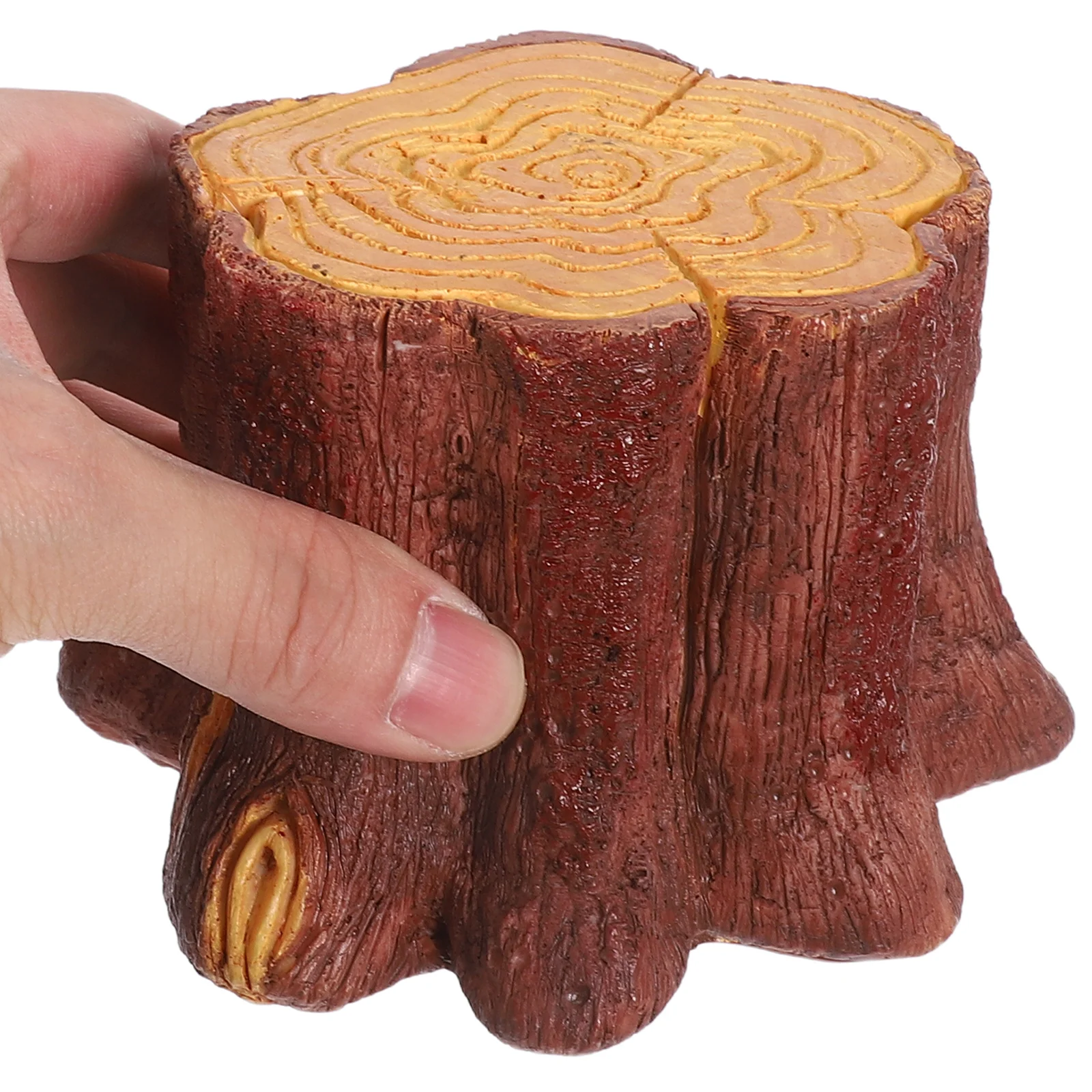 

LED Resin Tree Stump Night Light Flame Lamp USB Tabletop Fireplace Light Faux Wood Log Ornament Holiday Mantel Halloween Decor