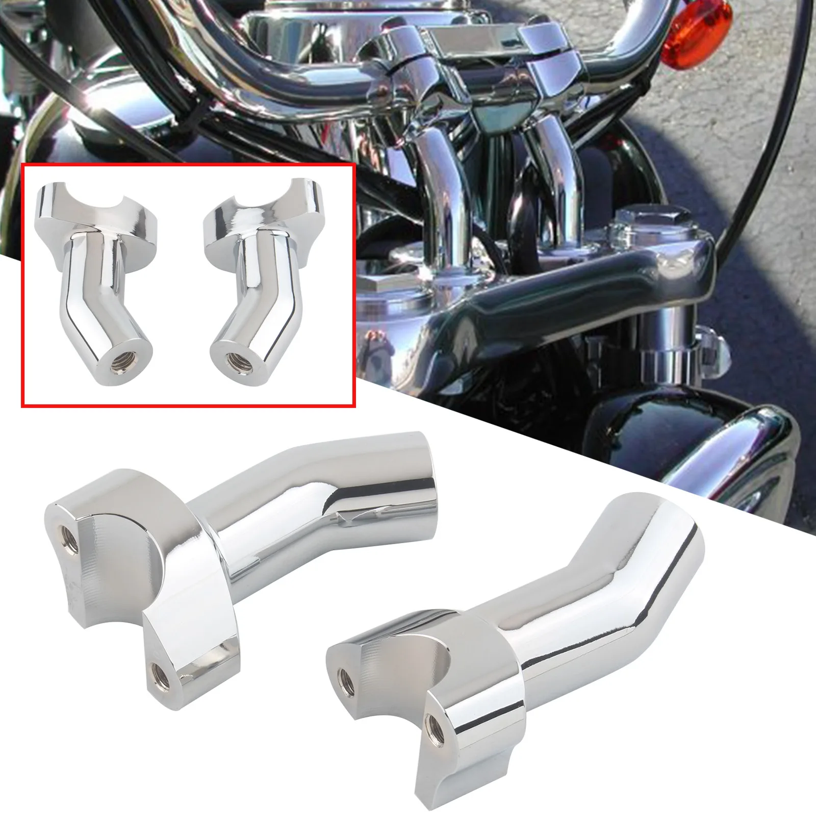 دراجة نارية 3.5 بوصة مقود التراجع كروم أسود لمعظم هارلي ديفيدسون دينا/شارع بوب/سوفتيل/سبورتستر #5