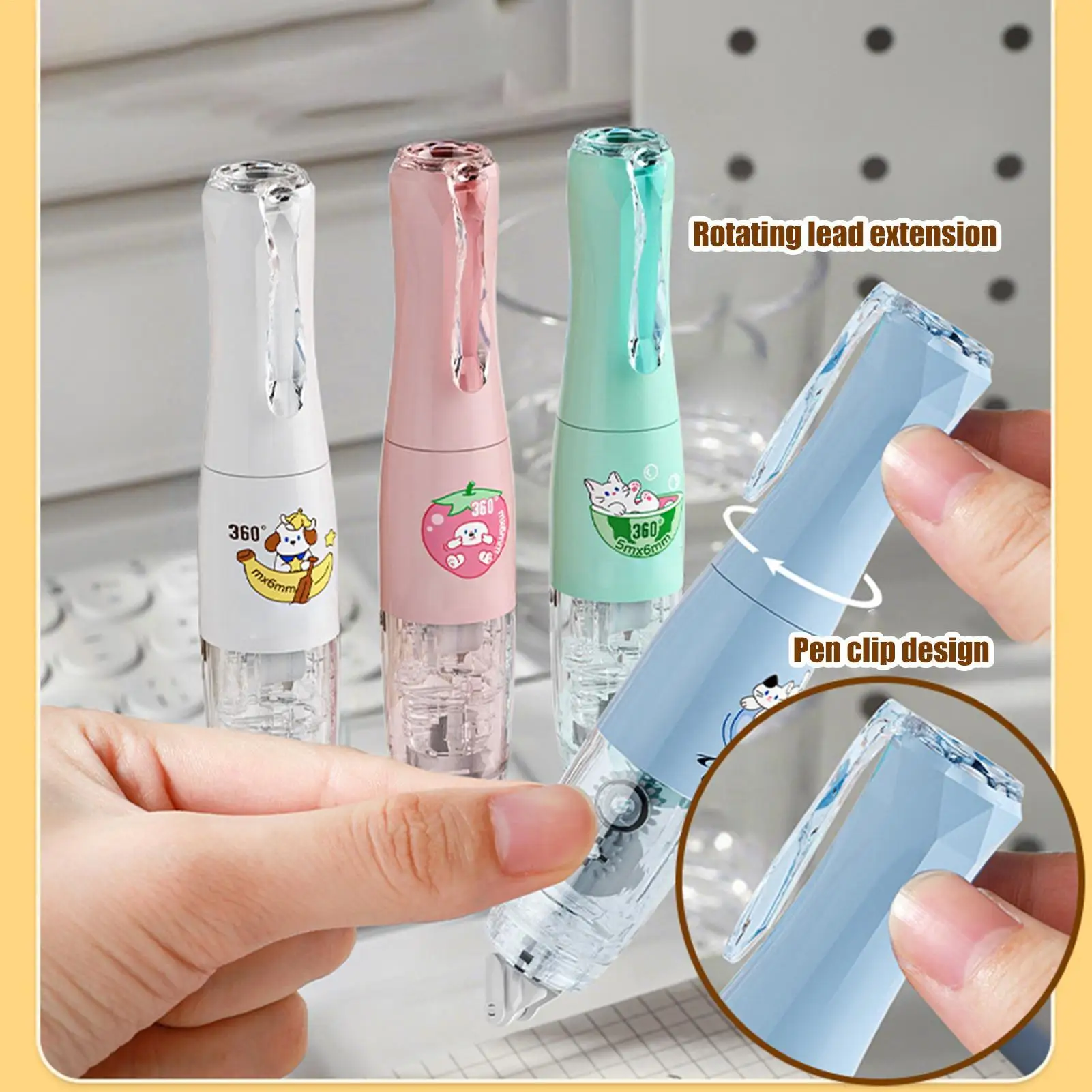 Rullo per nastro adesivo Strisce di rotazione a 360 gradi 4 pezzi Rullo per dispenser di colla per diario per artigianato Scrapbooking Journaling