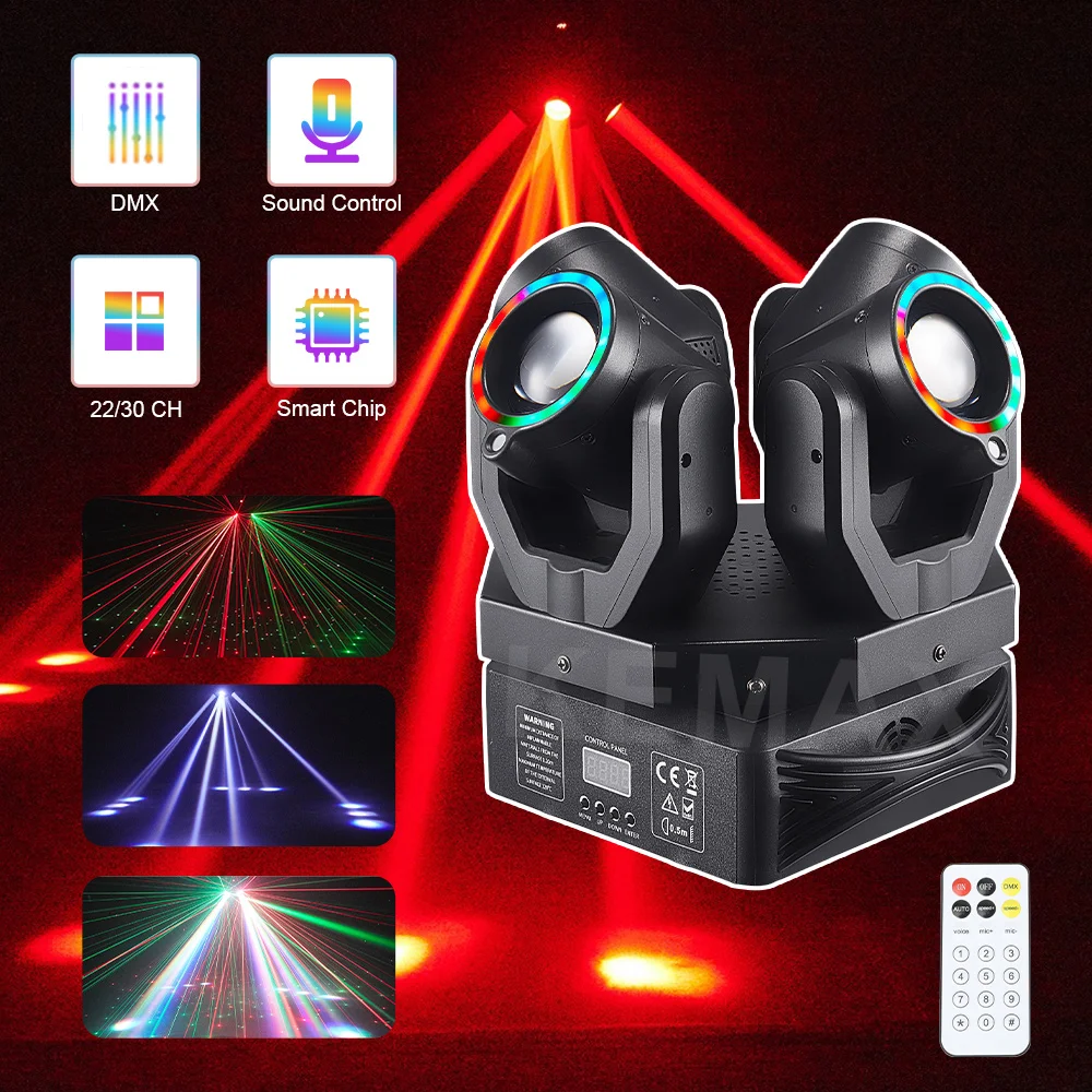 

150W Moving Head LED Disco Lights RGBW Lyre Remote Control DJ Party Light DMX Beam Mobile Head Stage Lighting For Nightclub Home