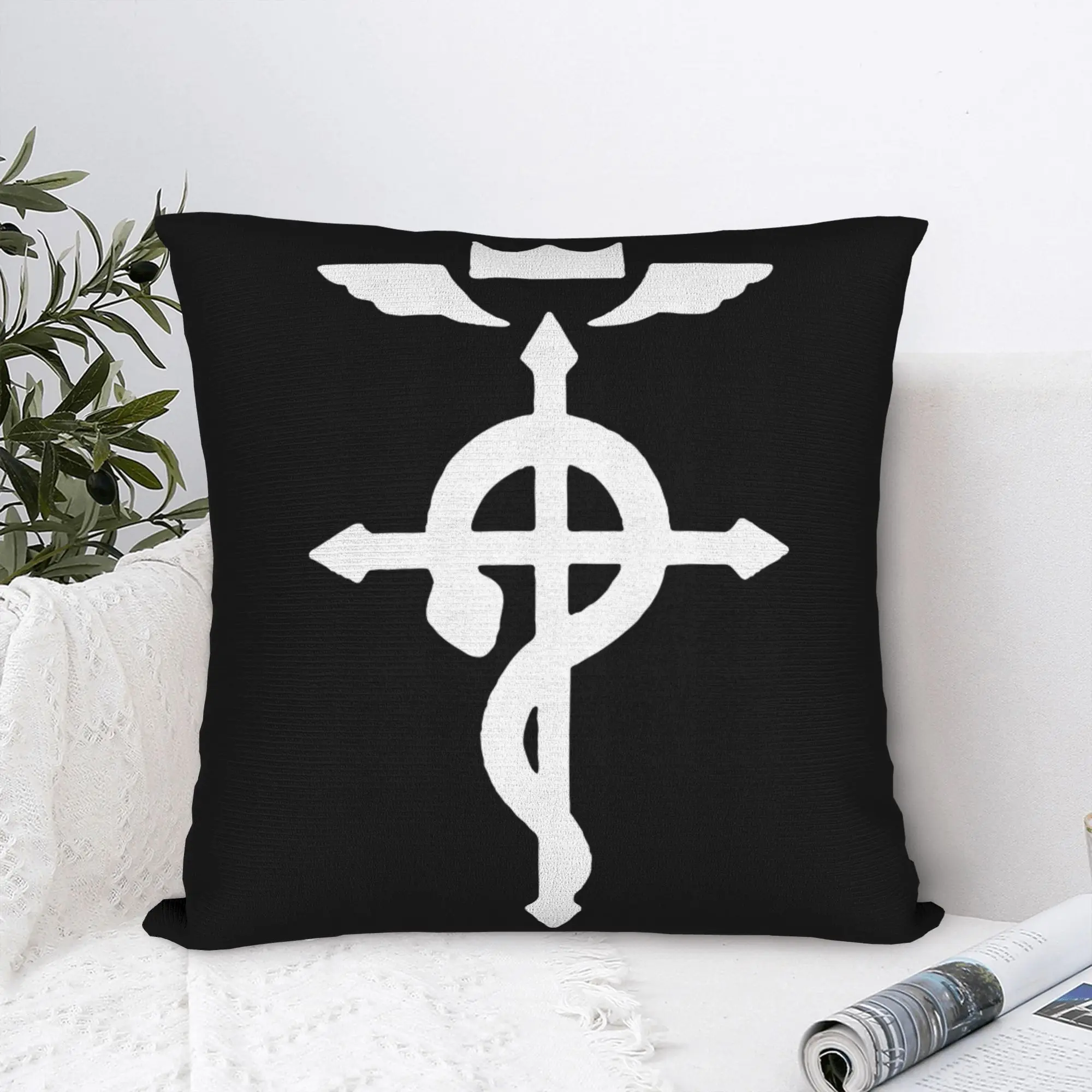 Fullmetal Alchemist Pillowcase Printed Polyester Cushion Cover Decor Anime Pillow Case Cover Home Square 40*40cm