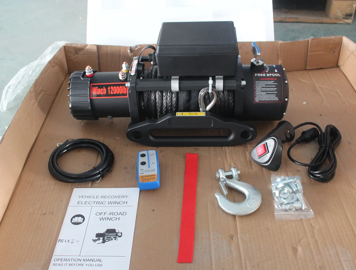 12V 24V 전기 윈치 (와이어 로프 포함) 1200 - Winch 12000Lb Synthetic Rope 리뷰 및 가격