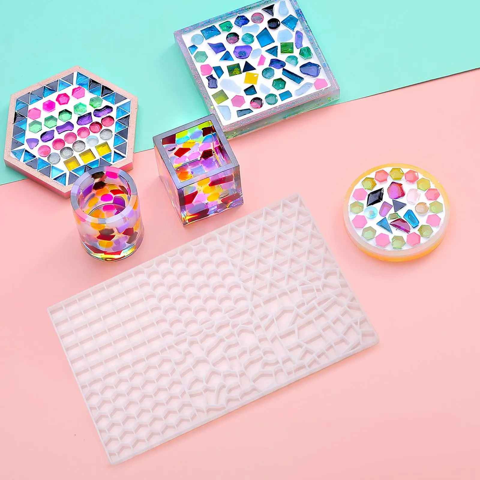 

Силиконовые формы с мозаичным узором для литья из эпоксидной смолы, подставки под кружки, декор для дома, поделки из мозаичных элементов R1M4