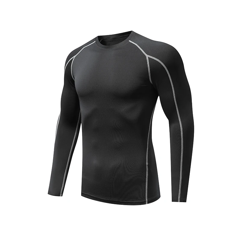 Men's Running Compression T-shirt Long sleeves Sport Tees Gym Fitness Sweatshirt Man Jogging Tracksuit Homme Athletic Shirts Top view 3