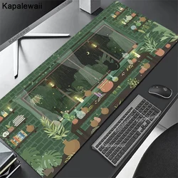 Mouse Pad Kawaii Deskmat XXL Large Pc Gamer Mousepad Cute Black Cat Gaming Keyboard Carpet Deskpad Aesthetic Cozi Lofi Plant Rug