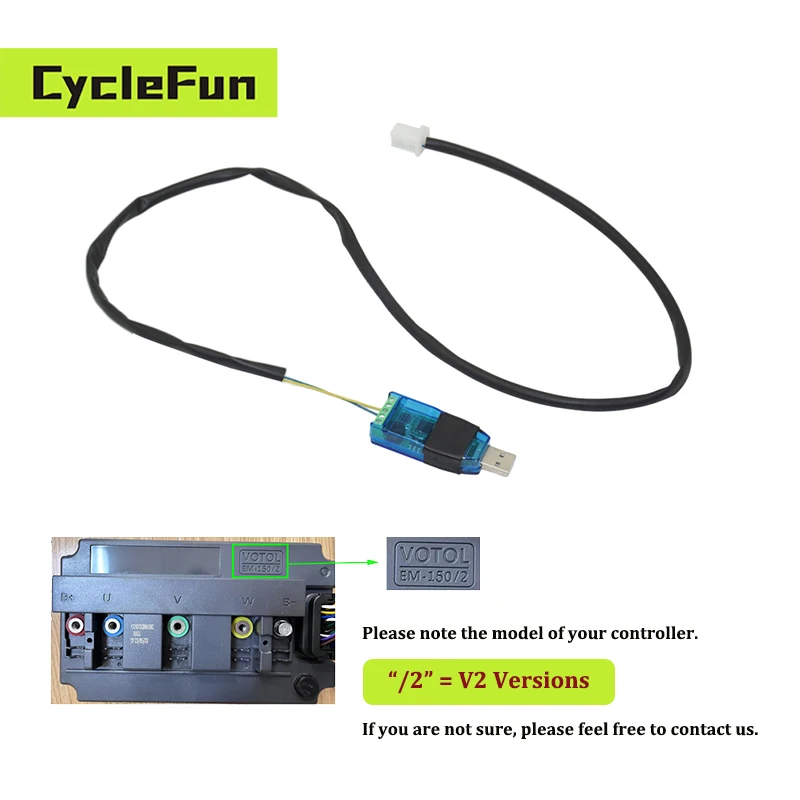 

Programmable 485 CAN USB Cable VOTOL EM150/2 EM200/2 EM260 EM260S EM350 EM550 V2 Controller Adjust Parameters