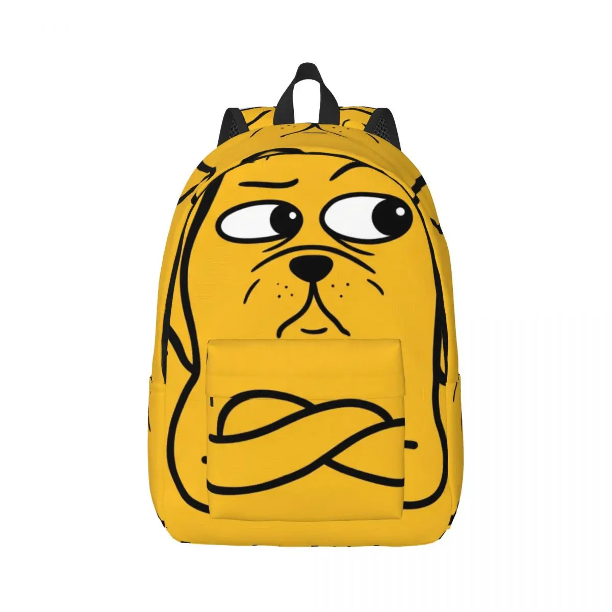 Aesthetic Animal Student Backpack Center Funny Dog Whimsical Illustration Vibrant Yellow Multi Lightweight Daypack for Animal
