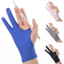 Guante antiincrustante de dos dedos de 3 tamaños para tableta de dibujo de artista, guantes para el hogar, guante de mano derecha e izquierda, 1 guante de PC