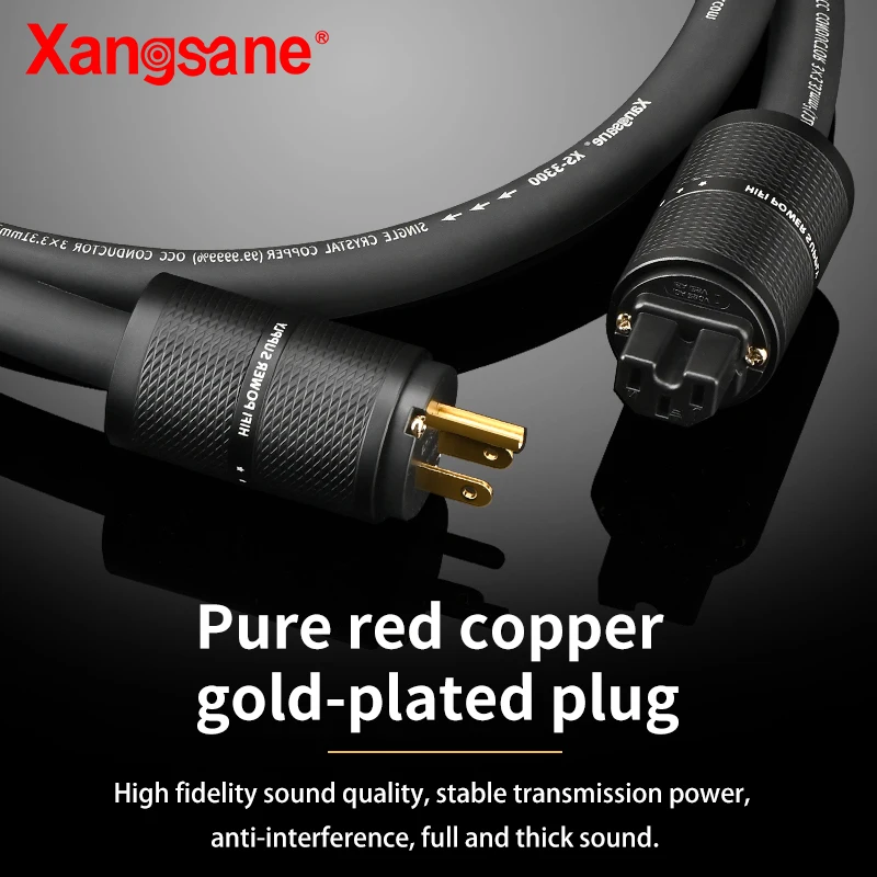 Xangsane refrigeration 6N HiFi OCC power cable amplifier front and rear stages 3 * 3.1mm ² high-power US/AU/EU connection line