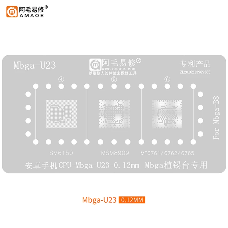 Imagem -02 - Amaoe Mbga-b8 Cpu Bga Reballing Plataforma para Android Sm7250 Sm7350 Sm6150 Mt6761 Mt6762 Mt6765 Msm8952 Msm8909 Remover Kit de Cola