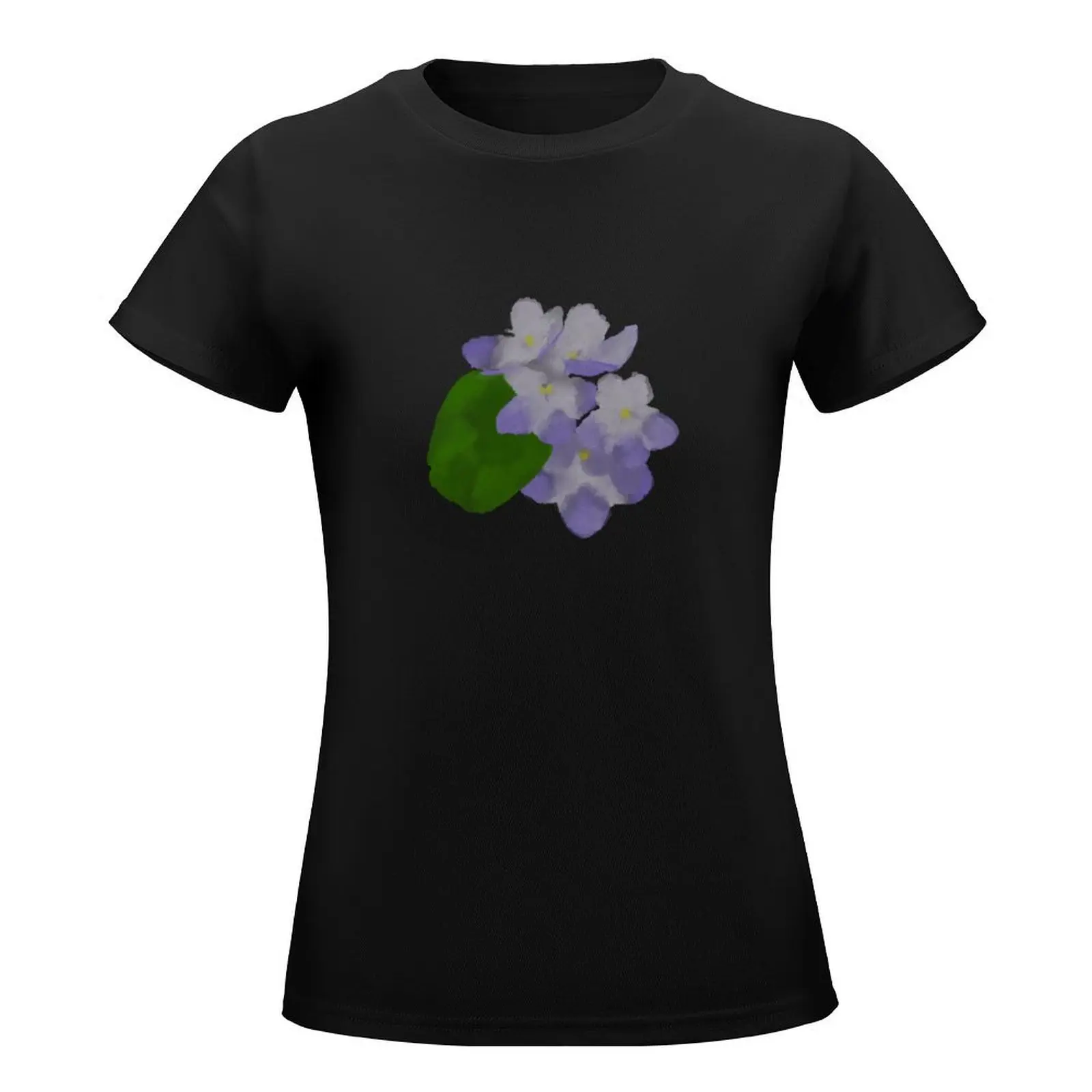 Watercolor African Violets T-Shirt anime clothes tees funny t shirts for Women