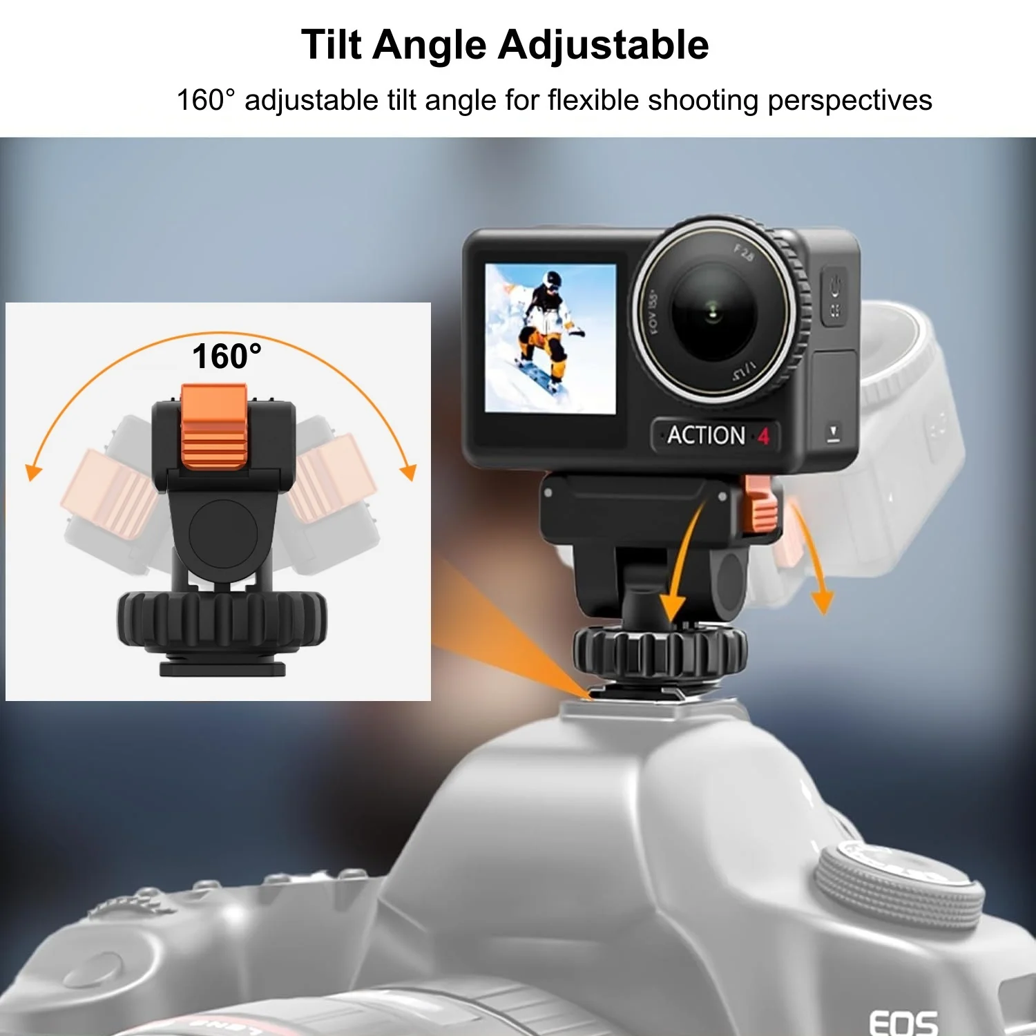 حامل كاميرا الحذاء البارد مع قاعدة توسيع محول التثبيت السريع المغناطيسي 1/4 بوصة لملحقات DJI Osmo Action 5 Pro/4/3 #4