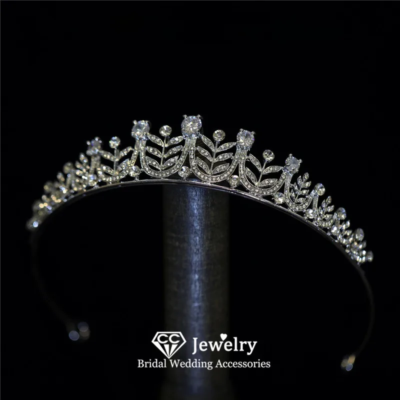 

CC Leaf Shape Crowns Wedding Accessories Women Hairbands Bridal Headpiece Engagement Hair Ornaments Trendy Diadems Pageant HS184