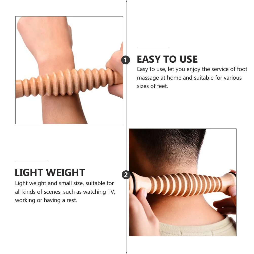 

2pcs Foot Massager Wooden Roller for Plantar Reflexology Promote Blood Circulation Home Use Small Size Lightweight