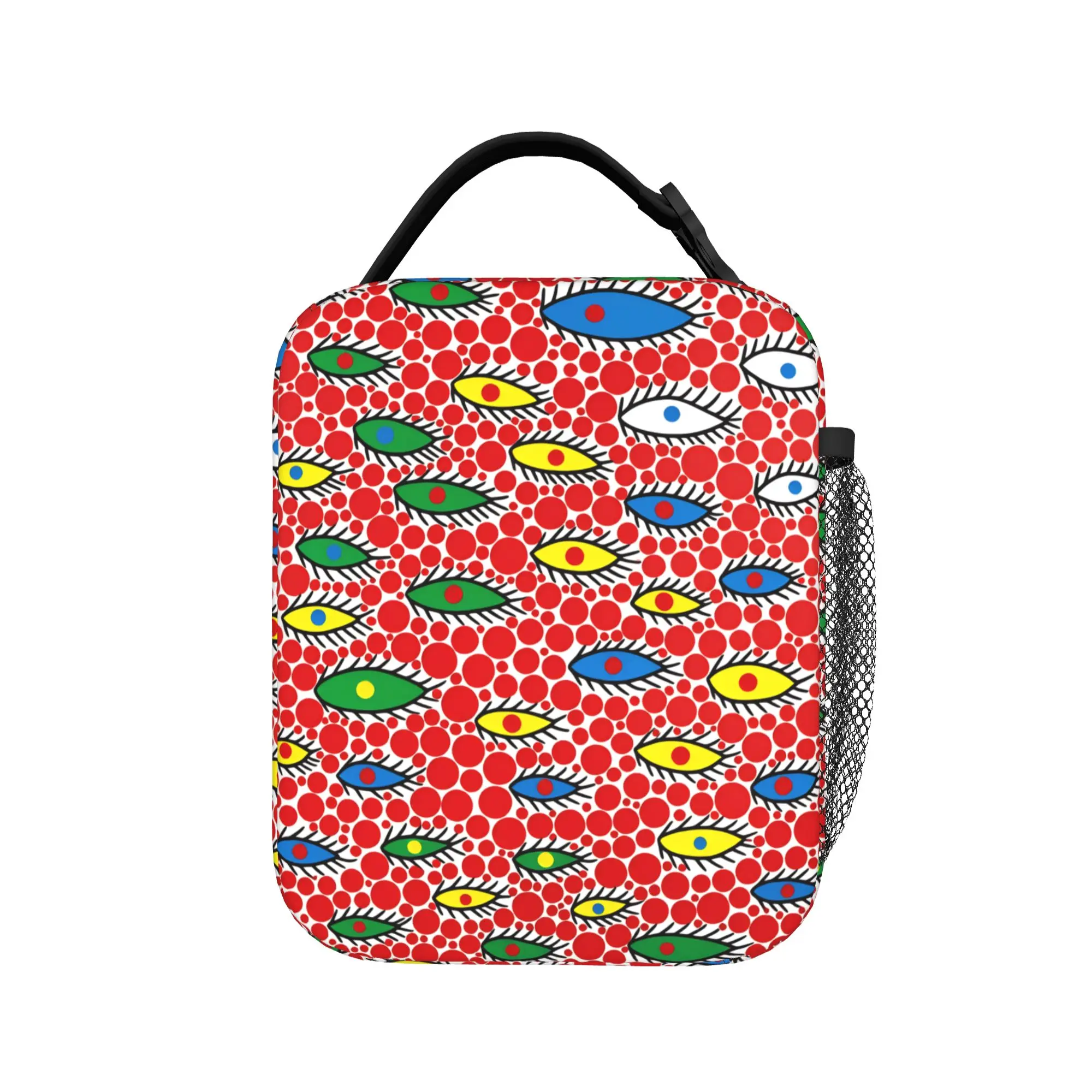 Yayoi Kusama Abstract Face Lunch Bag For Child  Travel Custom Lunch Box Funny Waterproof Thermal Lunch Bags