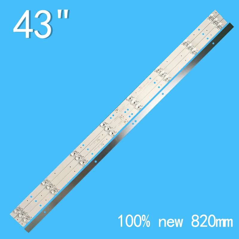 4 PZ 8 LED 3 V 820 mm Per TV 43" 43CE1271D1 43H80 K43C 8003030 T03086C9-REV1.2W