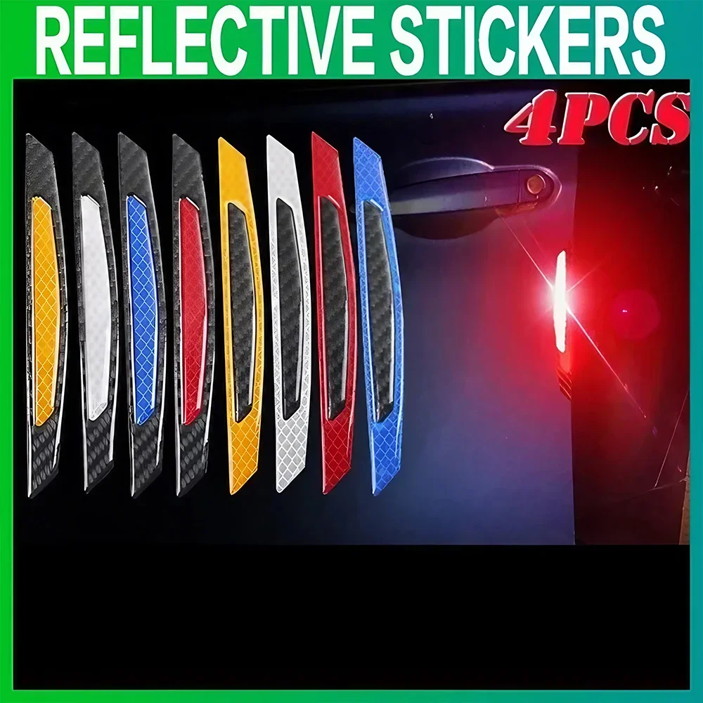 

4Pcs/set Reflective Car Door Warning Tape - Safety Sign and Styling Decal