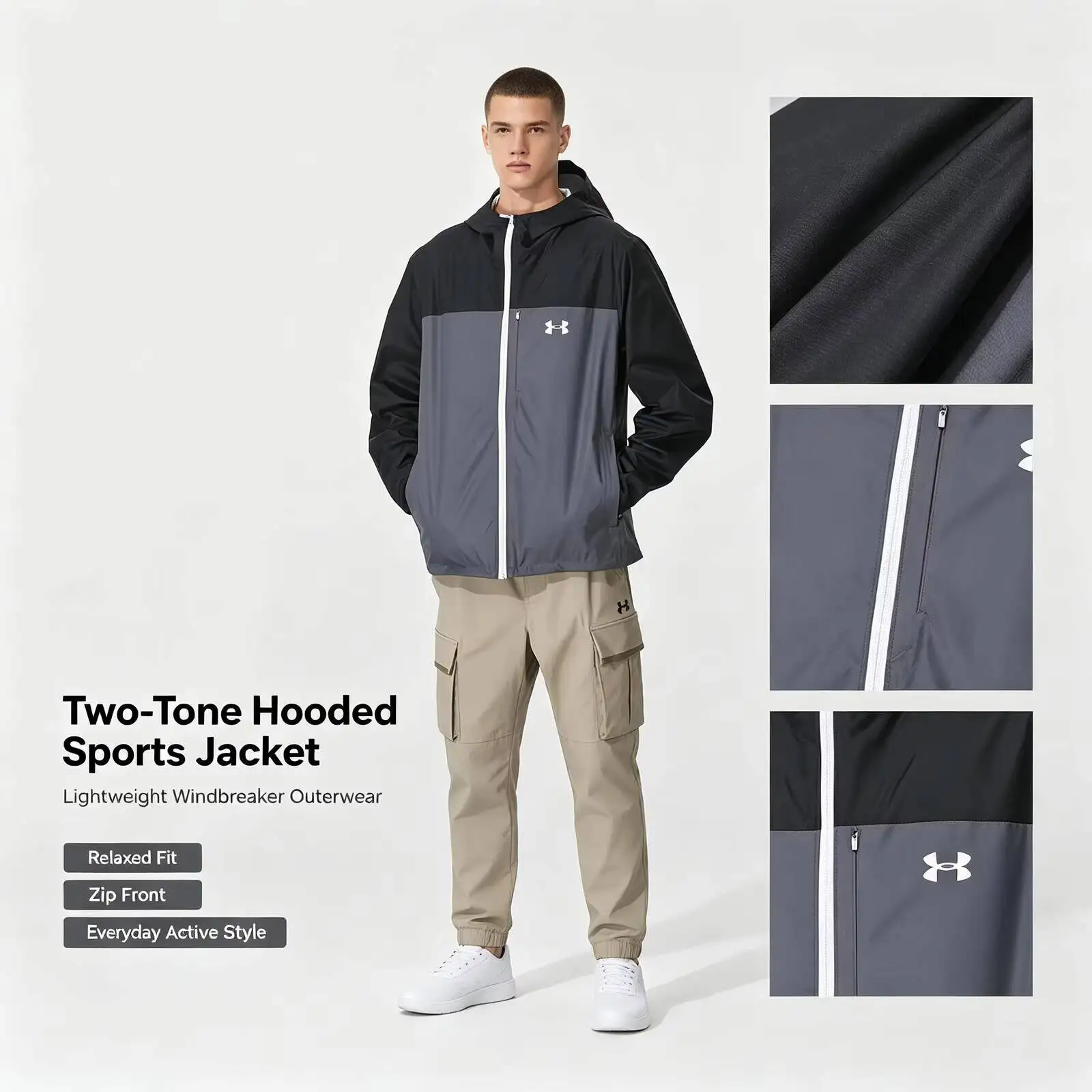 New Under Armour Men's Sportswear Fitness Training Running Workout Woven Hooded Jacket Top 1381880-001