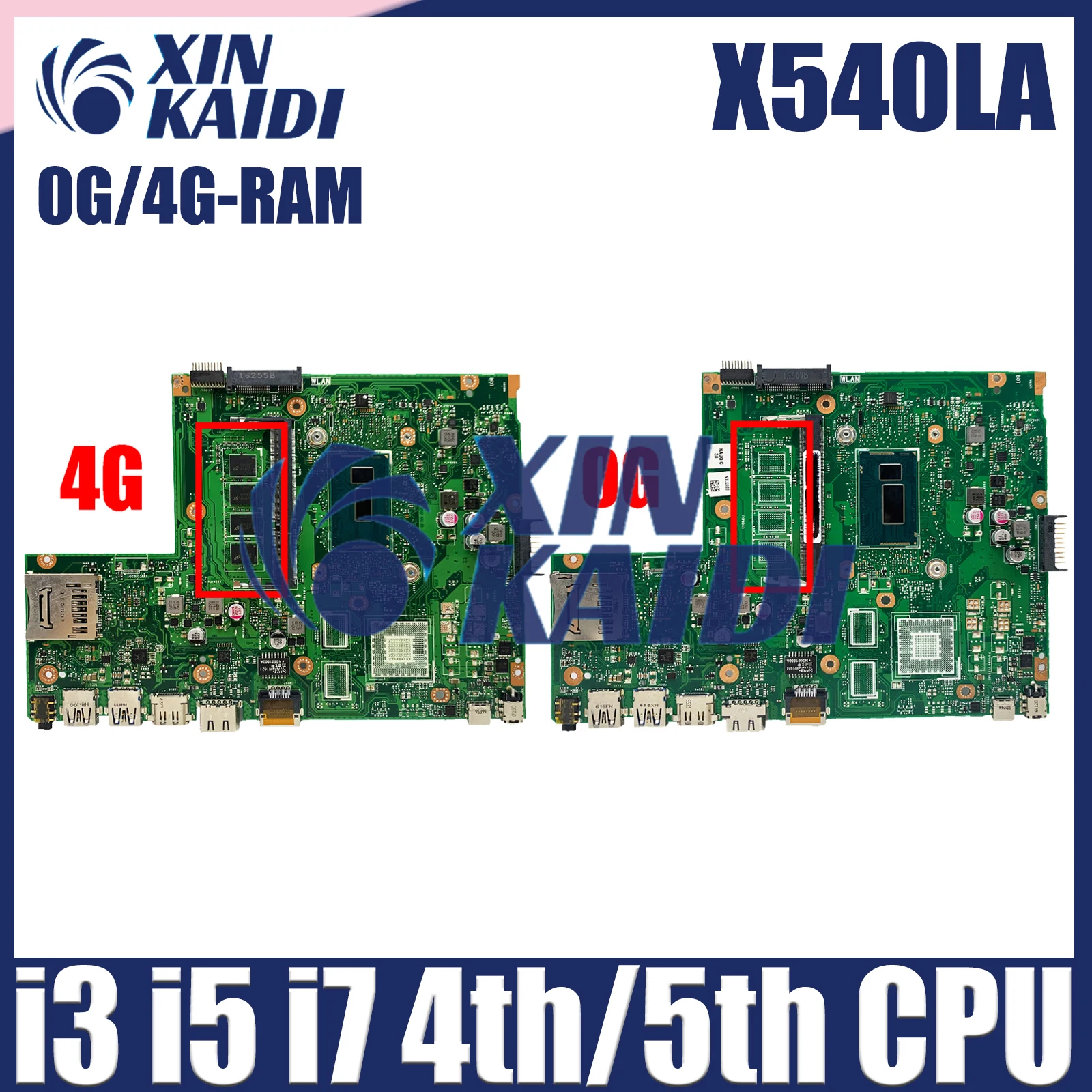 X540L Mainboard For ASUS X540LA A540LA F540LA K540LA R540LA X540LJ Laptop Motherboard i3 i5 i7 4th/5th Gen CPU 0G/4G RAM