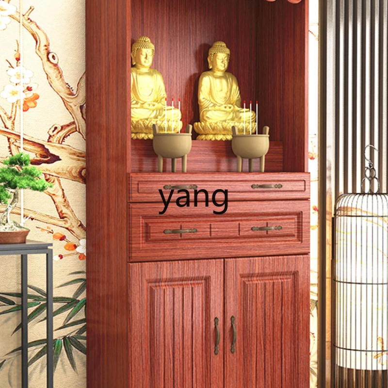 LMM White Buddha Niche Clothes Closet Household Economical Simple Buddha Cabinet with Door