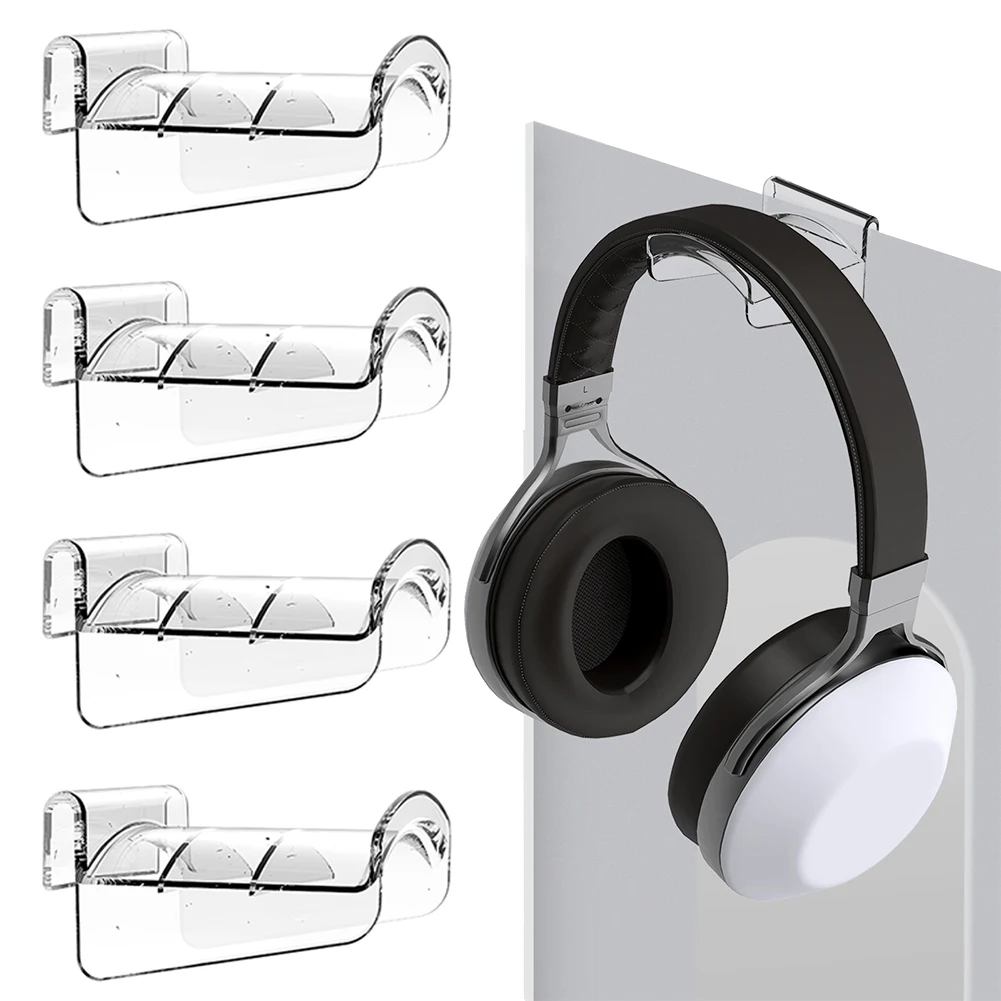 

Headphone Stand Mount Transparent Gaming Headset Hanger Holder Easy To Install Earphone Hook for PS5/PS5 Slim Game Console