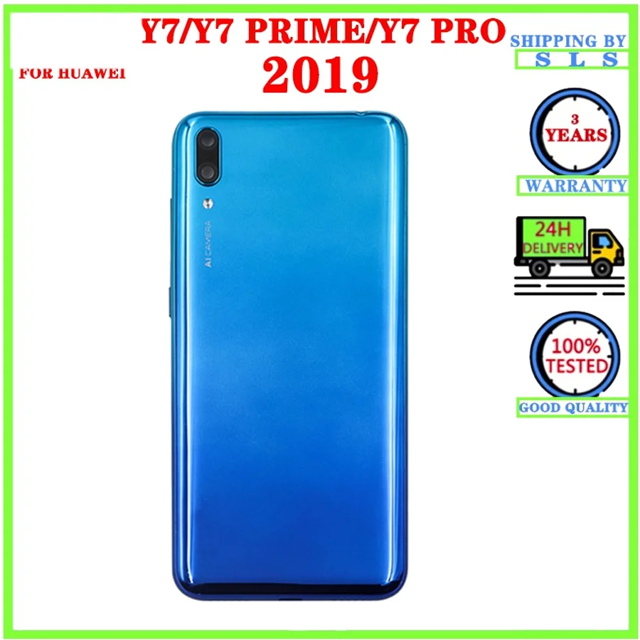 Back Cover Housing For Huawei Y7 prime Pro 2019 LCD Front frame+Battery Cover Back Door Case Housing With Camera Lens