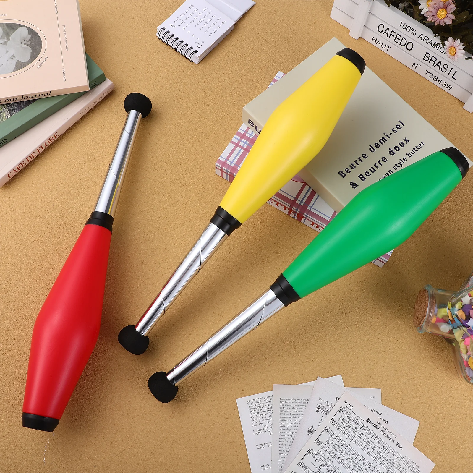 

3Pcs Juggling Pins Vibrant Colors Pe Eva Material Lightweight Juggling Clubs for Stage Circus Sets