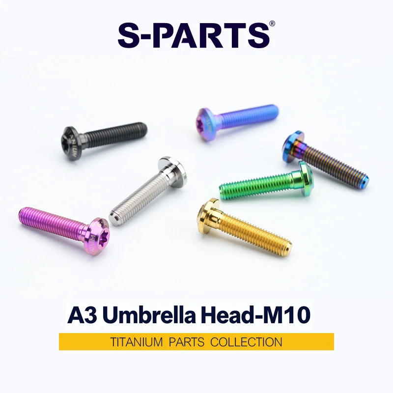 1/2/5PCS Titanium Bolts M10 A3 Umbrella Head P1.25mm Length 20 25 30 35 40 45 50 55 60 65mm Gold Blue Motorcycle Upgrade Parts