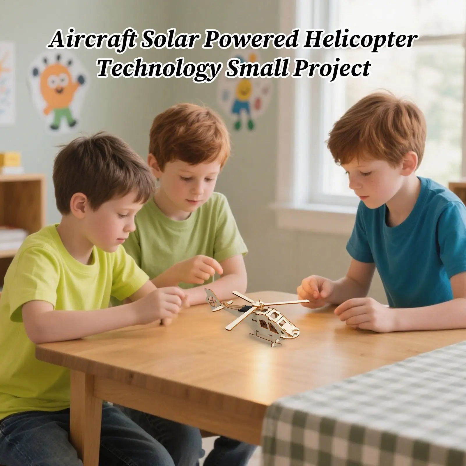 

Science Experiment Kit Wooden Experimental Educational Aircraft Solar Helicopter Toy For Boys For Birthday Boy Girl School