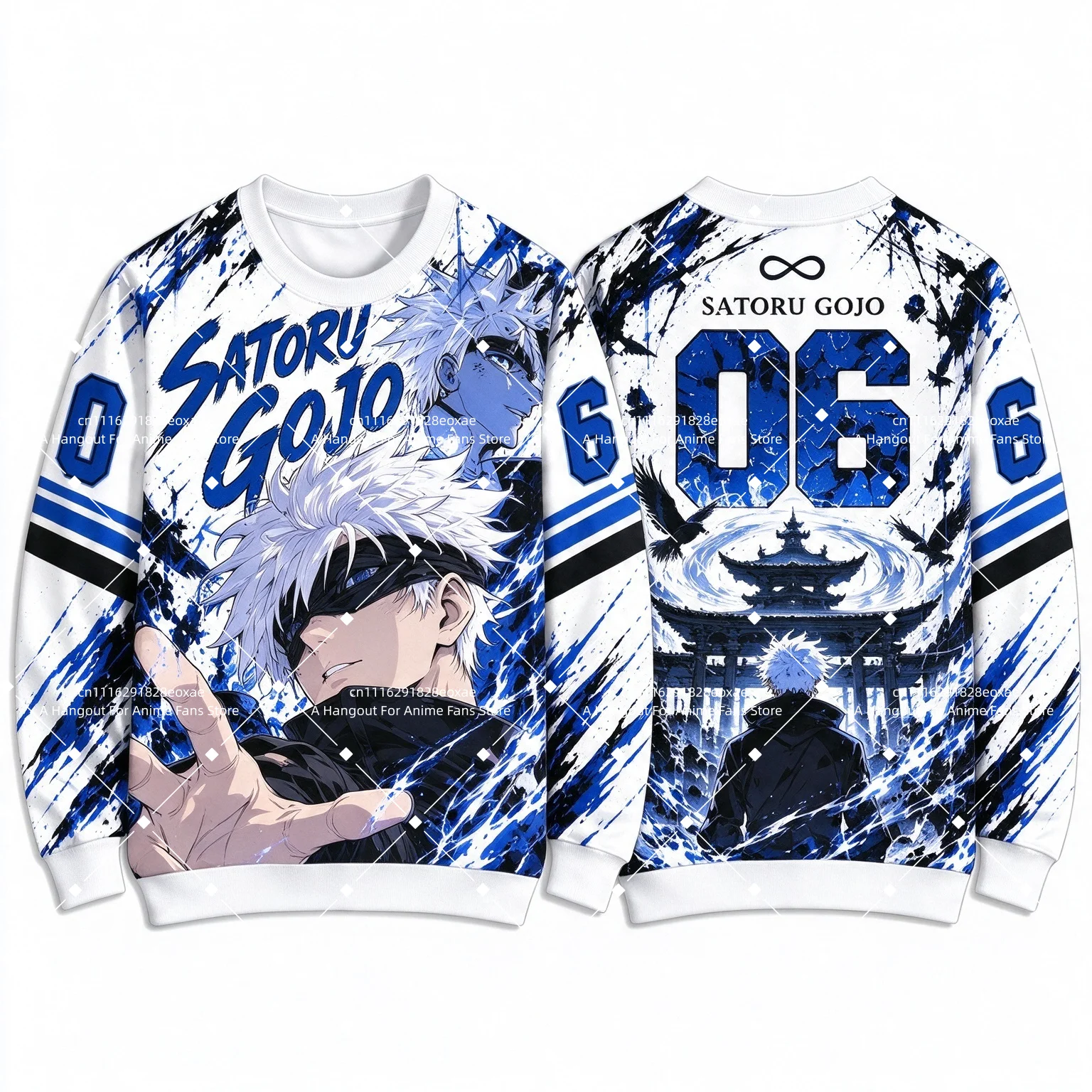 2026 New Jujutsu Kaisen Style Crew Neck Long Sleeve Sweatshirt No Hood Family Matching Outfit Parent Kid Tops