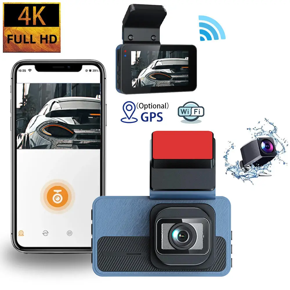 4K Dashcam with Wireless App Control and Rear Camera Parking Monitoring for All Round Vehicle Protection