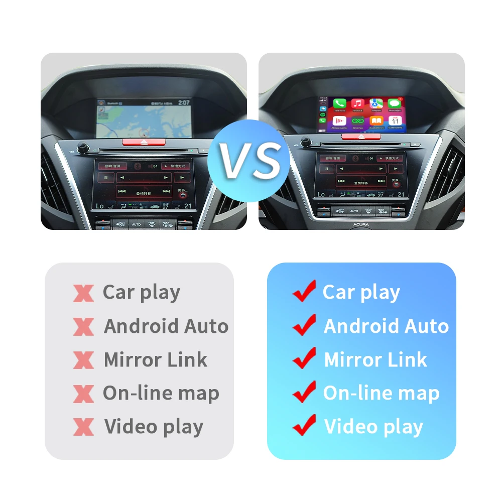 Car Ai Box Wireless Apple Carplay Android Auto For Acura YD3 MDX RDX TLX ILX RLX Honda Odyssey Original Screen Support Mirroring