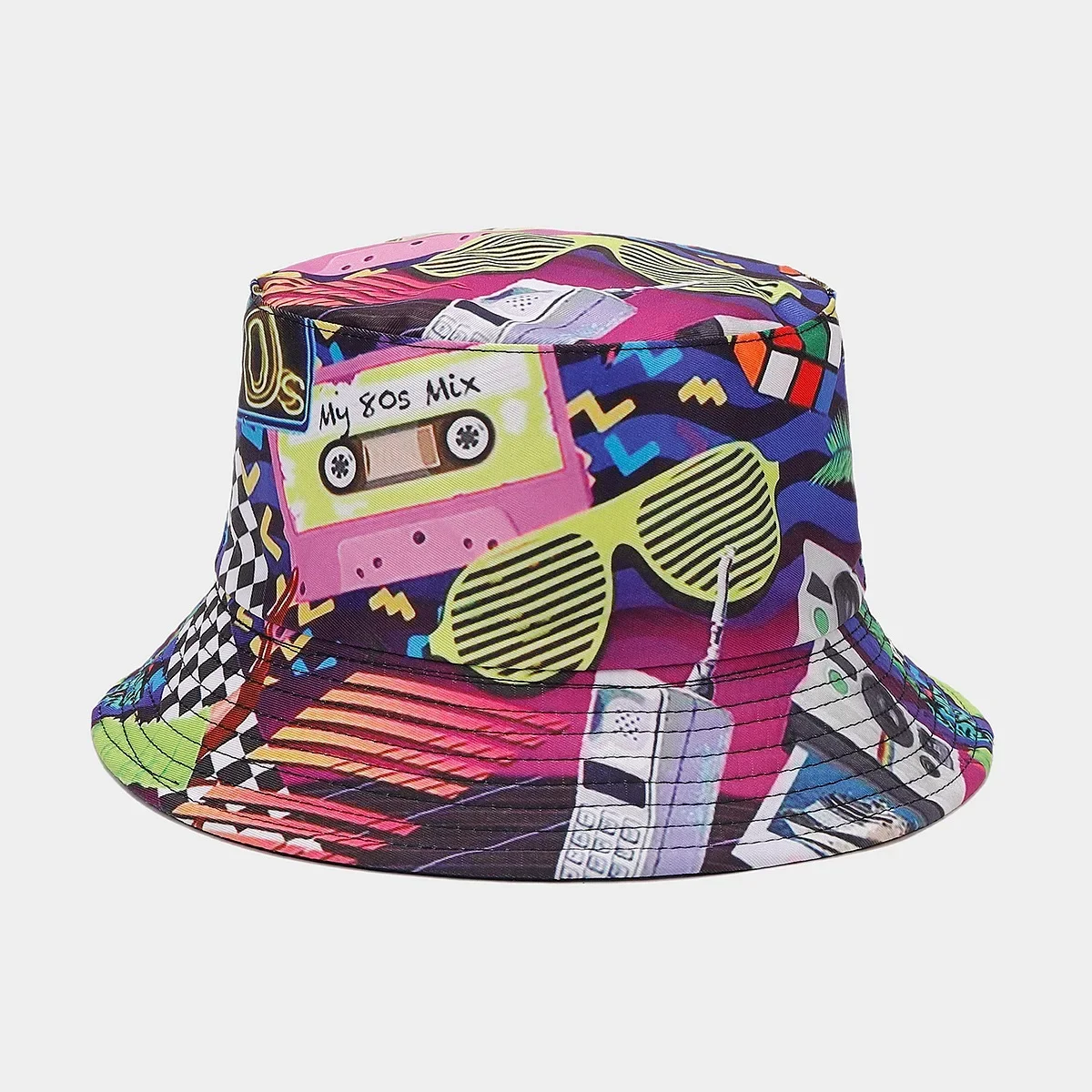 

Graffiti Print Bucket Hat Reversible Breathable Sun Protection Fisherman Hat For Men Women Summer Sports Hiking Hip-Hop Hats