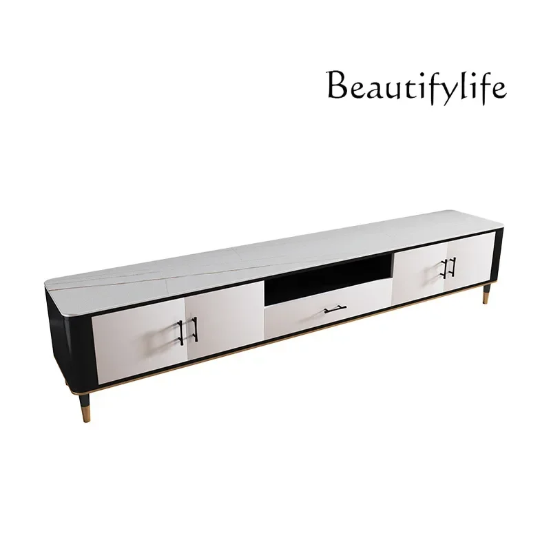 

LXModern simple rock slab TV cabinet small apartment living room with drawers audio-visual cabinet