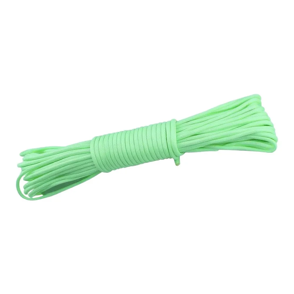 10m Glow In Dark Braided= Rope 8mm Polypropylene Cord For Camping Tent Binding Outdoor Securing Utility Tasks Night Visibility