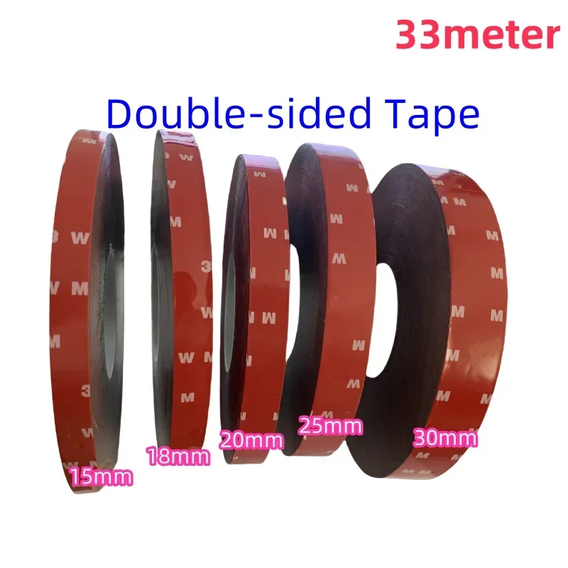 33Meters Gray Double-Sided Adhesive Tape Double-Sided Thickening Fixed Foam Tape Acrylic Foam Strong Permanent Super Sticky