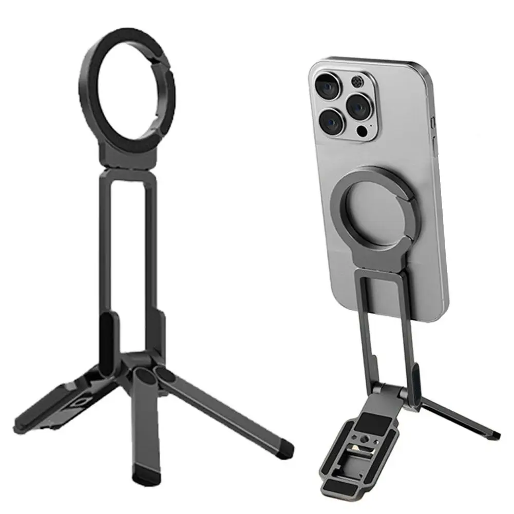 

Magnetic Phone Tripod Stand ABS Material Multifunctional Shooting Holder, Portable Live Stream Mount For Mobile Phone