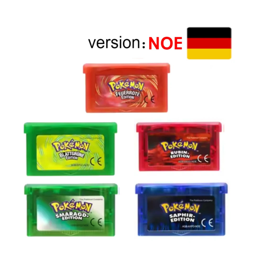 다국어 GBA 게임 포켓몬 시리즈 32비트 비디오 게임 카트리지 콘솔 카드 포켓몬 에메랄드 파이어레드 리프그린 루비 사파이어