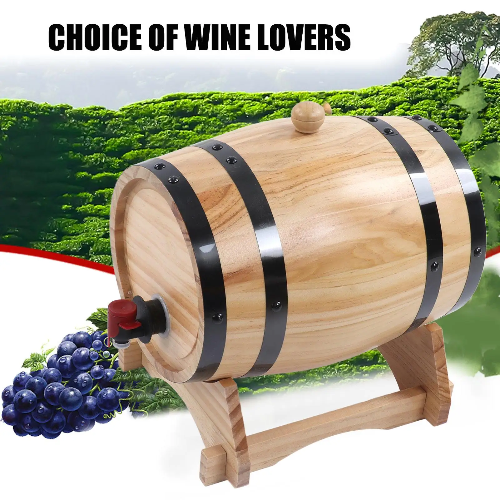 5L Wooden Wine Oak Barrel Decorative Ornaments for bar Brew Beer Keg Tap Dispenser