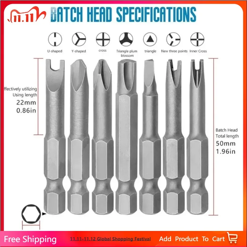 

Precision Y U Shaped Triangle Screwdriver Magnetic Bit 1/4" Inner Cross Three Points Screw Driver Security Tip For Power Drill