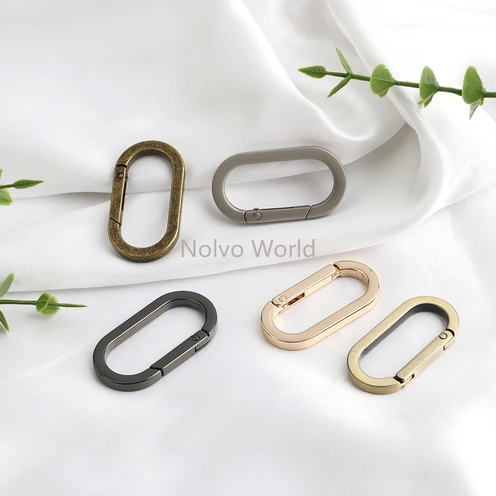 10-50-100-pezzi-moschettoni-ovali-piatti-in-metallo-da-35mm-38mm-con-gancio-a-scatto-per-portachiavi-borse-catene-per-cani-e-accessori