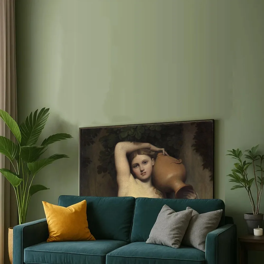 La Source Canvas Painting Jean Auguste Dominique Ingres The Spring Woman and Nature Print Poster Wall Art Decor
