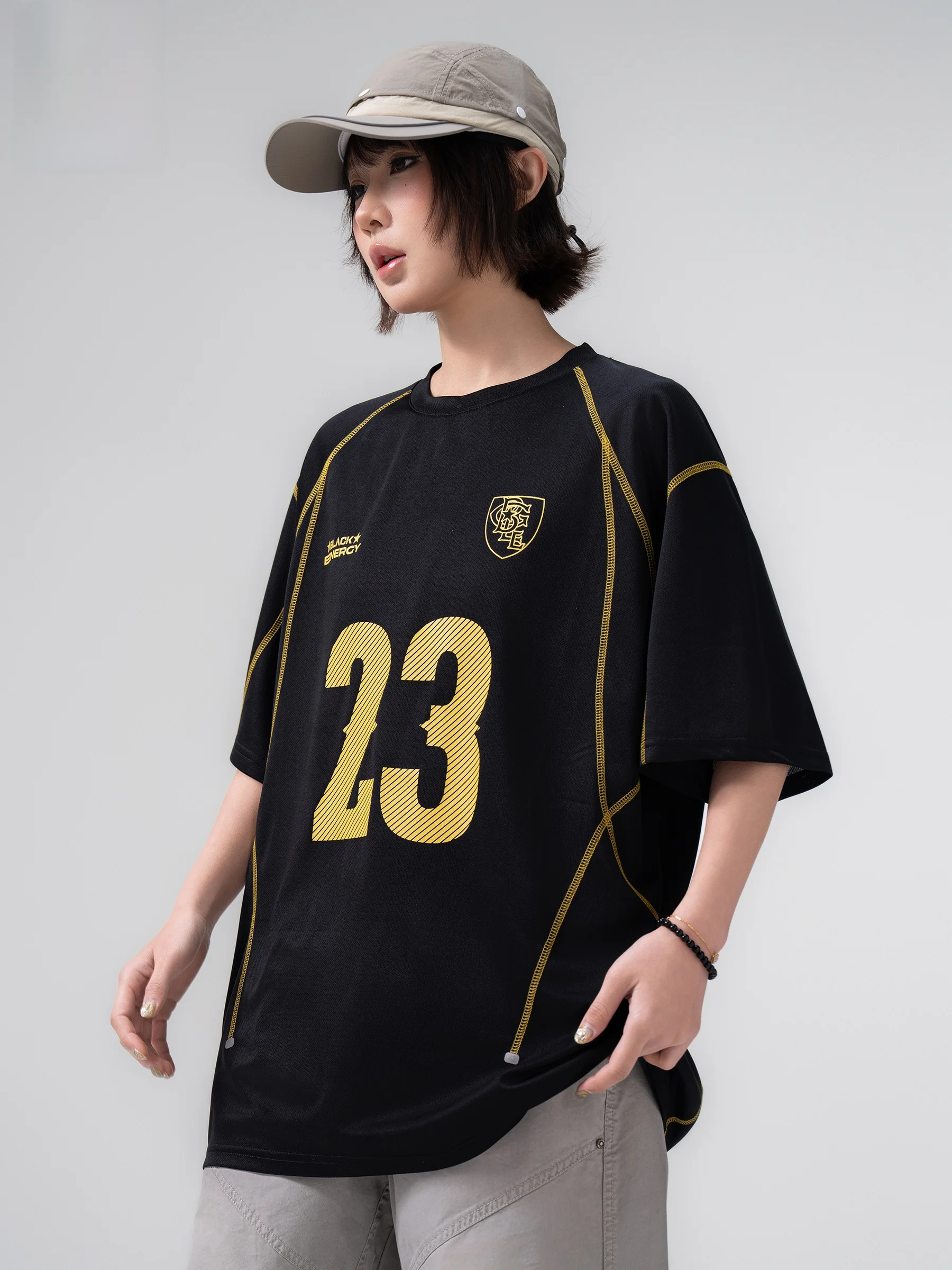 Unisex American Football Style Loose Fit Short Sleeve T-Shirt Outdoor Sports Casual Wear Summer New Trend Breathable Polyester