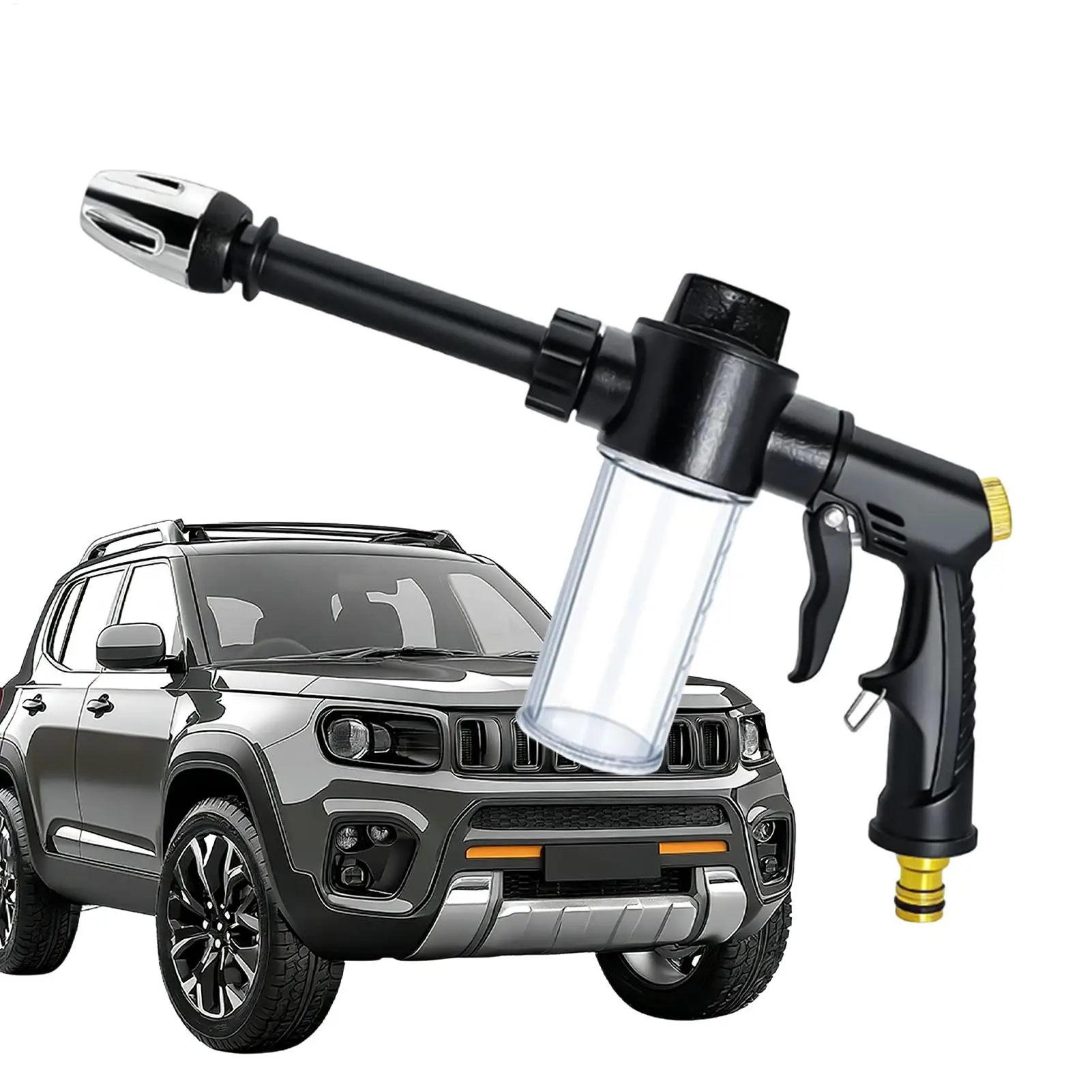 Hochdruck-Autowaschsprüher mit Verstellbarer Düse und Seifenspender, Multifunktionale Gartenpumpe für Auto, LKW, Solarpanel und Haustiere